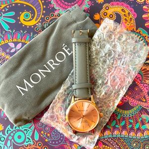 Monroe classique watch in sunburst sole rose